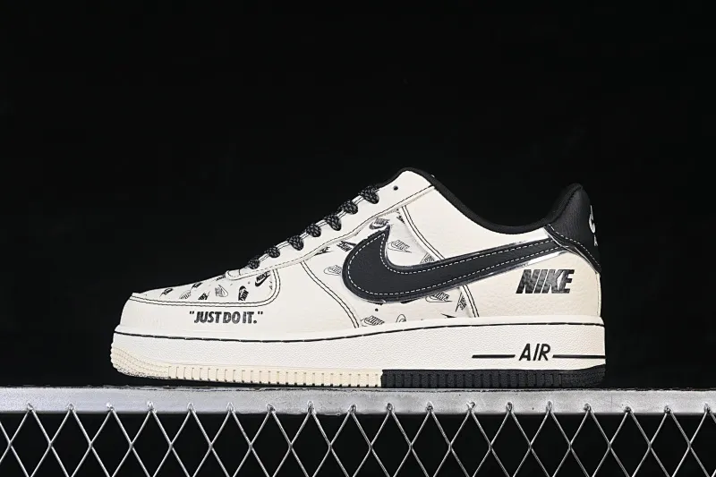 All Categories Nk Air Force 1 Air Force Series Nk Air Force 1 Low Air Force Low Nike Air Force 1'07 Low Silver Beige Black Print Air Force One Low Casual Shoes DF0188-109